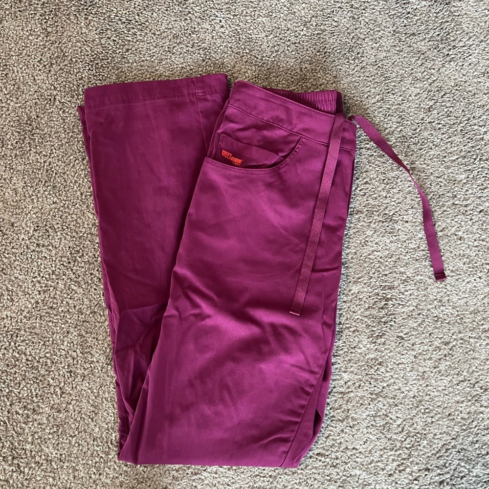 Greys anatomy barco wine scrub pants